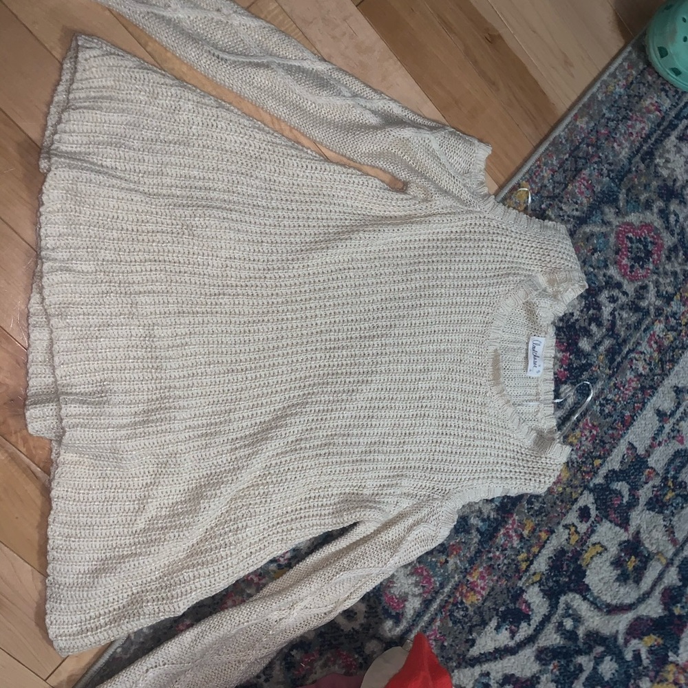 Cream off the shoulder sweater
